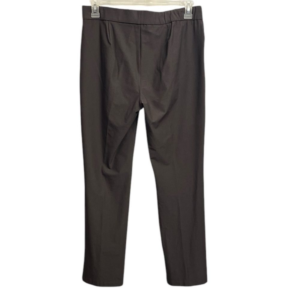 Eileen Fisher Washable Crepe Pull-On Pants Seamed Wren Straight Leg Pockets Med - Picture 2 of 9
